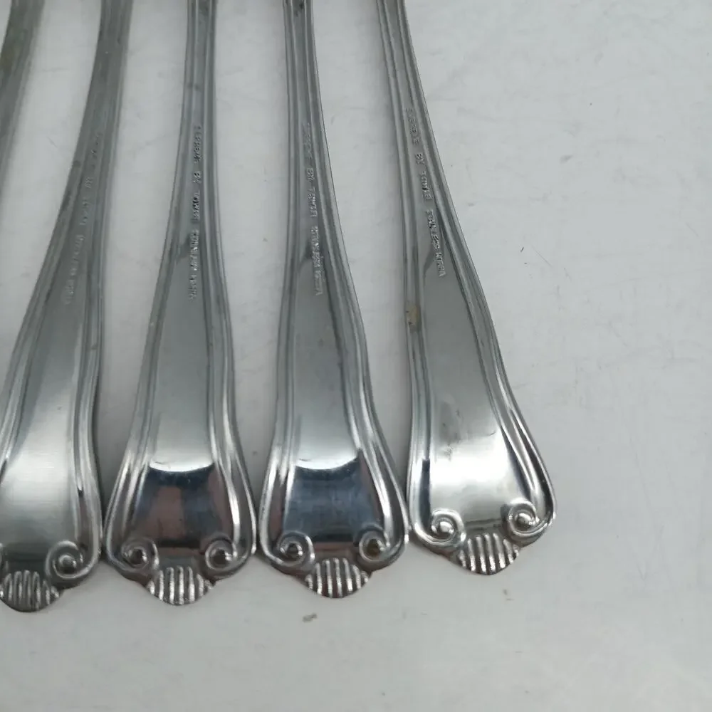 6X CF TOWLE Supreme STUART SHELL Stainless Cocktail Seafood Forks